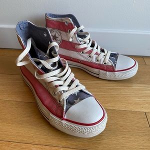 Converse High Tops - American Flag - Size W9/M7